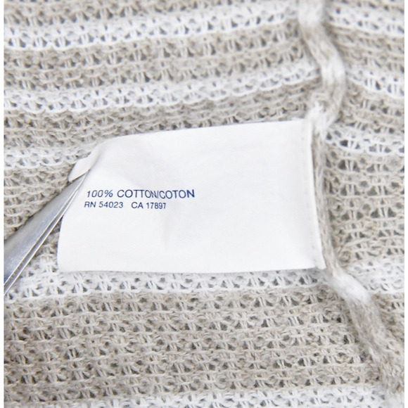 GAP Cardigan Womens Large Brown White Stripes Pockets Sweater - Picture 5 of 9